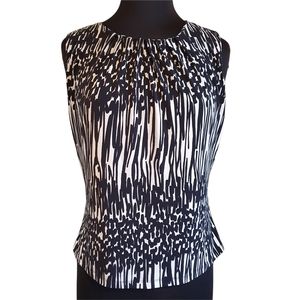 Calvin Klein Sleeveless Black and White Top Blouse Shirt